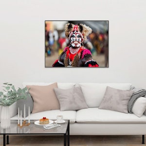 African Photography: Traditional Senegalese Dancer with Tribal Makeup and Blade in Mouth, African Face Painting, Fine Wall Art image 9