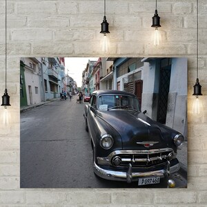 Cuba Photography, Old Black Vintage American Car Taxi, Car Photography, Vintage Car Poster, Cuba Print Art, Cuban Taxi Photo, Cuba Wall Art image 4