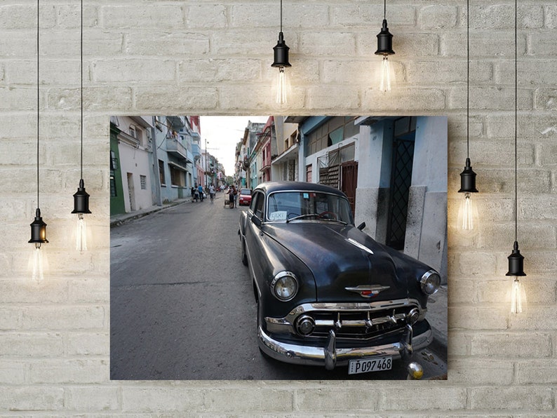 Cuba Photography, Old Black Vintage American Car Taxi, Car Photography, Vintage Car Poster, Cuba Print Art, Cuban Taxi Photo, Cuba Wall Art image 4