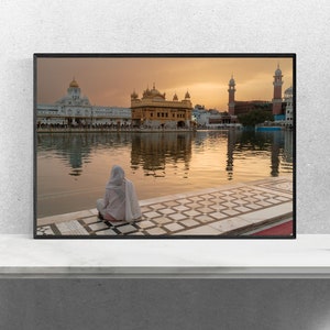 Sikh Woman Meditating, Golden Temple, Amritsar, Holy Lake, Sikh Photo, Sikhism, Yoga Wall Art, India Fine Art Print, India Photography image 9