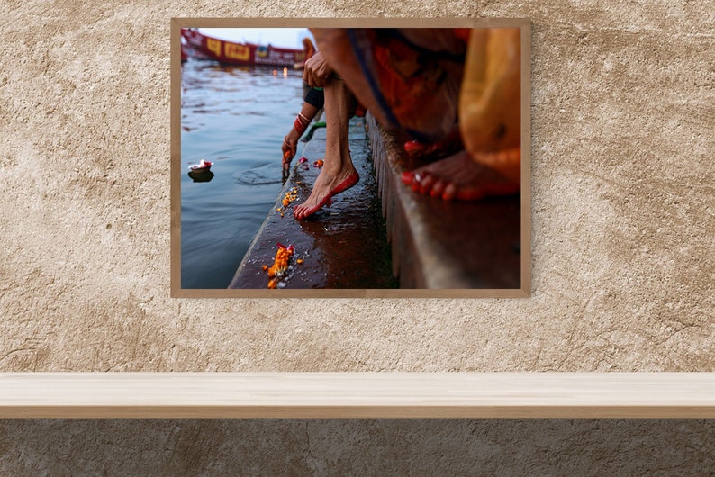 Colorful Photo of Indian Woman Feet, Varanasi Street Photography, Indian Wall Art, Woman Feet Photo, Images of Woman Foot, Female Feet Decor image 4