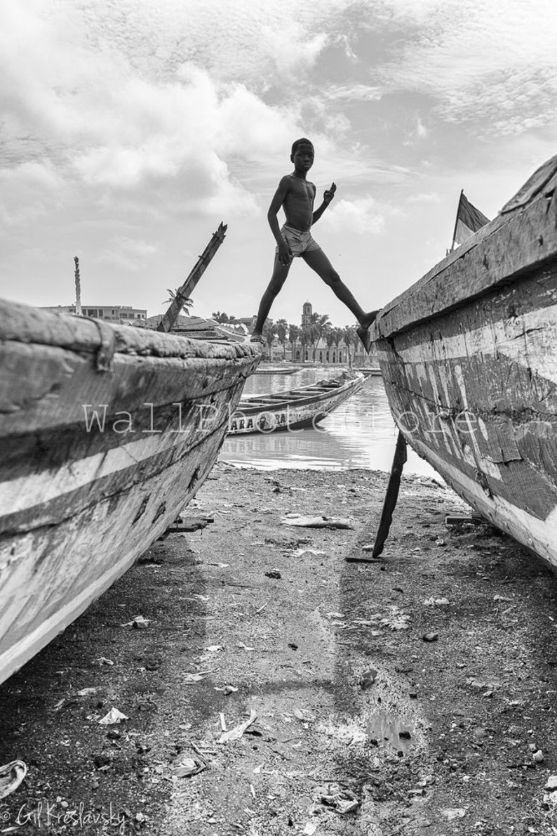 Senegalese Boy Walking on the Boats Travel Photography - Etsy