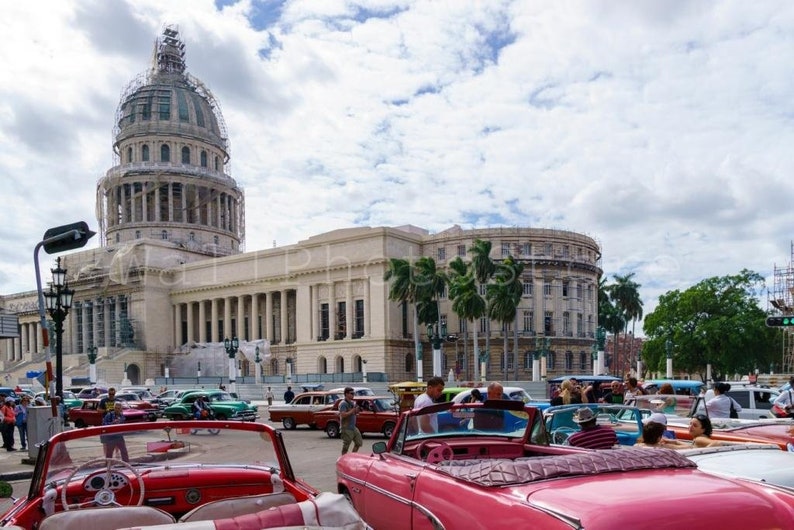 Havana Cuba Photography, Havana Print, Street Photography, Vintage Pink Car Photography, Cuba Car Wall Decor, Cuba Car Print Art, Cuban Art image 1