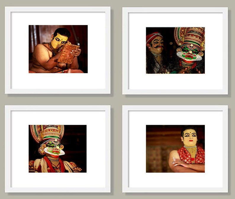 Kathakali Wall Art Set of 4, Fine Art Photography Collection, Large Wall Art Prints, Gift for Her, for Him image 2