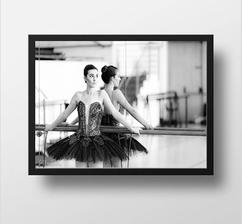 Ballet Black & White Photography, Ballerina in Mirror, Fine Art Photography, Ballet Print Art, Ballet Poster, Ballerina Photo image 3