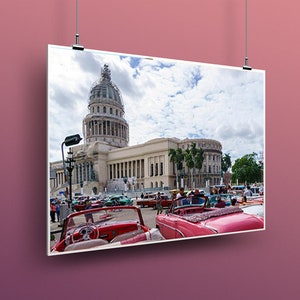 Havana Cuba Photography, Havana Print, Street Photography, Vintage Pink Car Photography, Cuba Car Wall Decor, Cuba Car Print Art, Cuban Art image 5