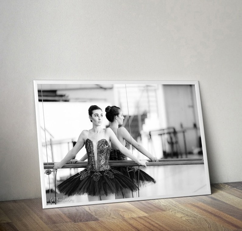 Ballet Black & White Photography, Ballerina in Mirror, Fine Art Photography, Ballet Print Art, Ballet Poster, Ballerina Photo image 2