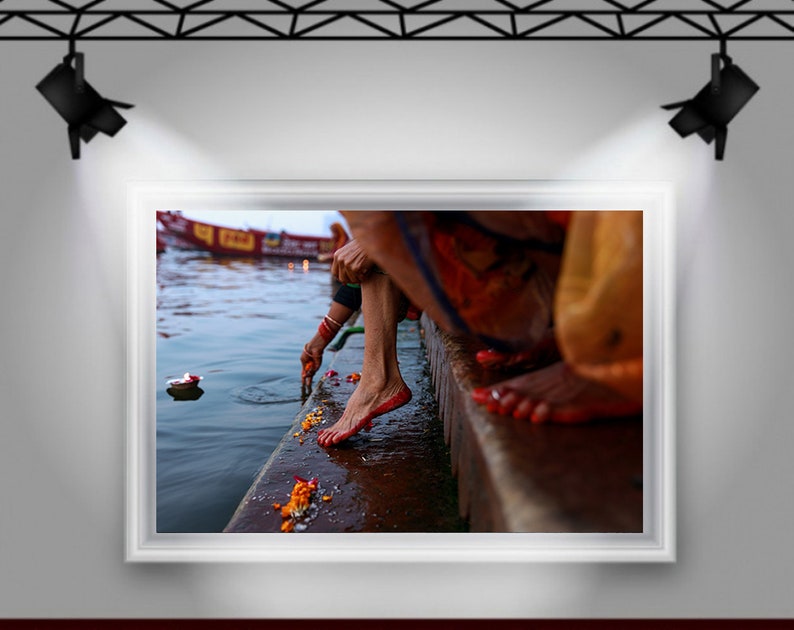 Colorful Photo of Indian Woman Feet, Varanasi Street Photography, Indian Wall Art, Woman Feet Photo, Images of Woman Foot, Female Feet Decor image 8