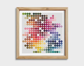 Getelde kruissteek regenboogcirkels