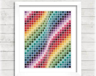 Wzór haftu krzyżykowego: tęczowy wir