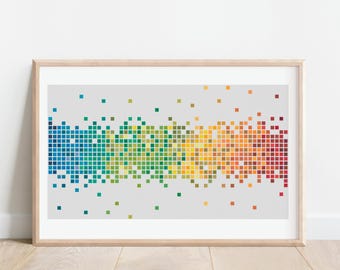 Schema punto croce contato "Arcobaleno Pixel Fade"