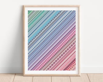 Counted Cross Stitch Rainbow Diagonal
