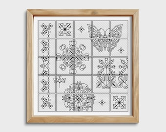 Blackwork-patroon vlinder (pdf-download)