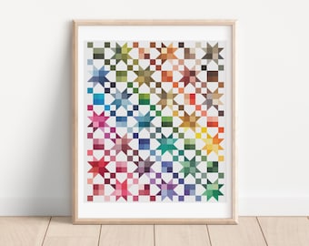 Rainbow Quilt Counted Cross Stitch Pattern