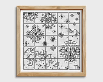 Bird Beach Blackwork