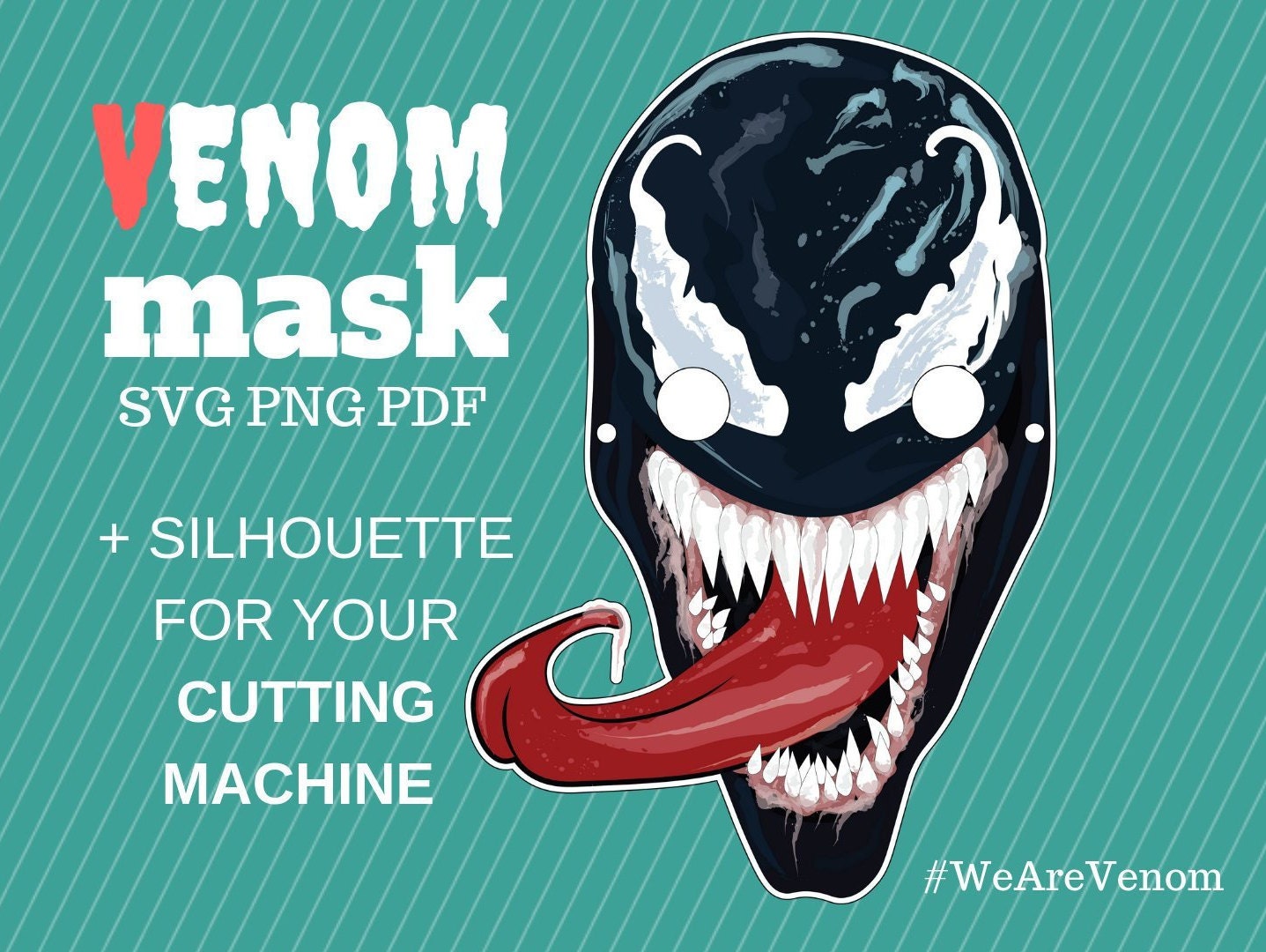Download VENOM mask We are Marvel halloween mask svg png pdf | Etsy