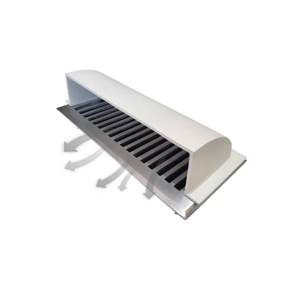 Floor Vent Air Deflector / Diverter 4"X12" – Dome Design Heavy Duty Cast Aluminum White