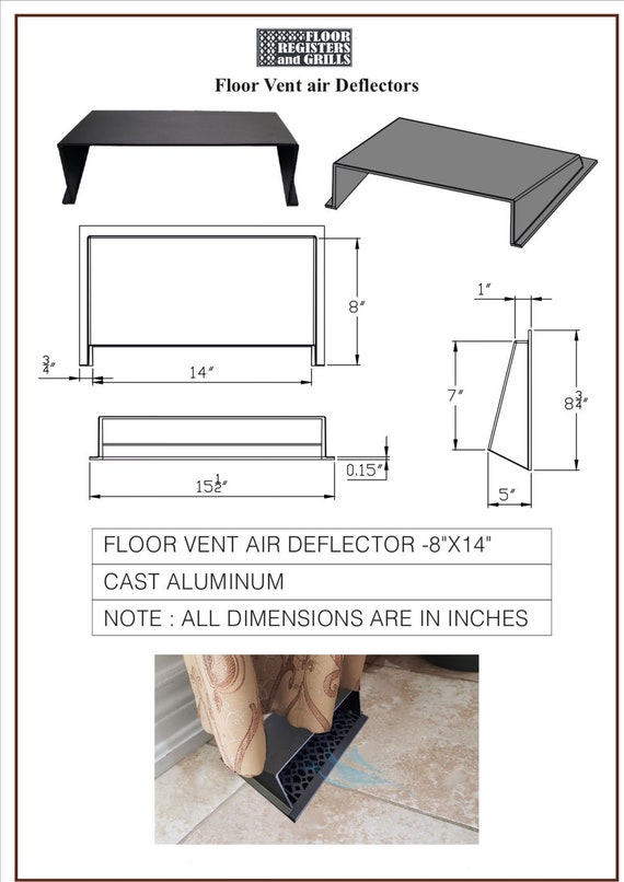 Floor Vent Air Deflector 8″x14″ Heavy Duty Cast Aluminum agrohort.ipb