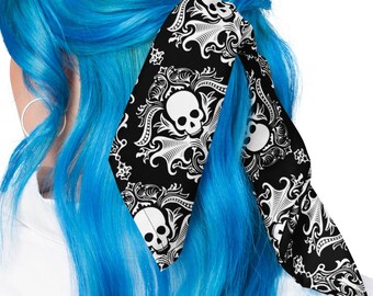 Damask Skull Black Bandana