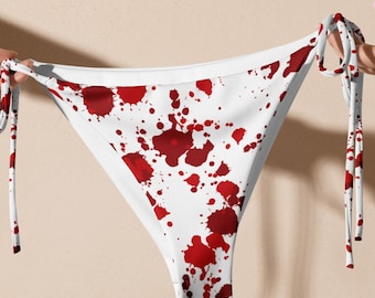 Blood Splatter Recycled String Bikini Bottom