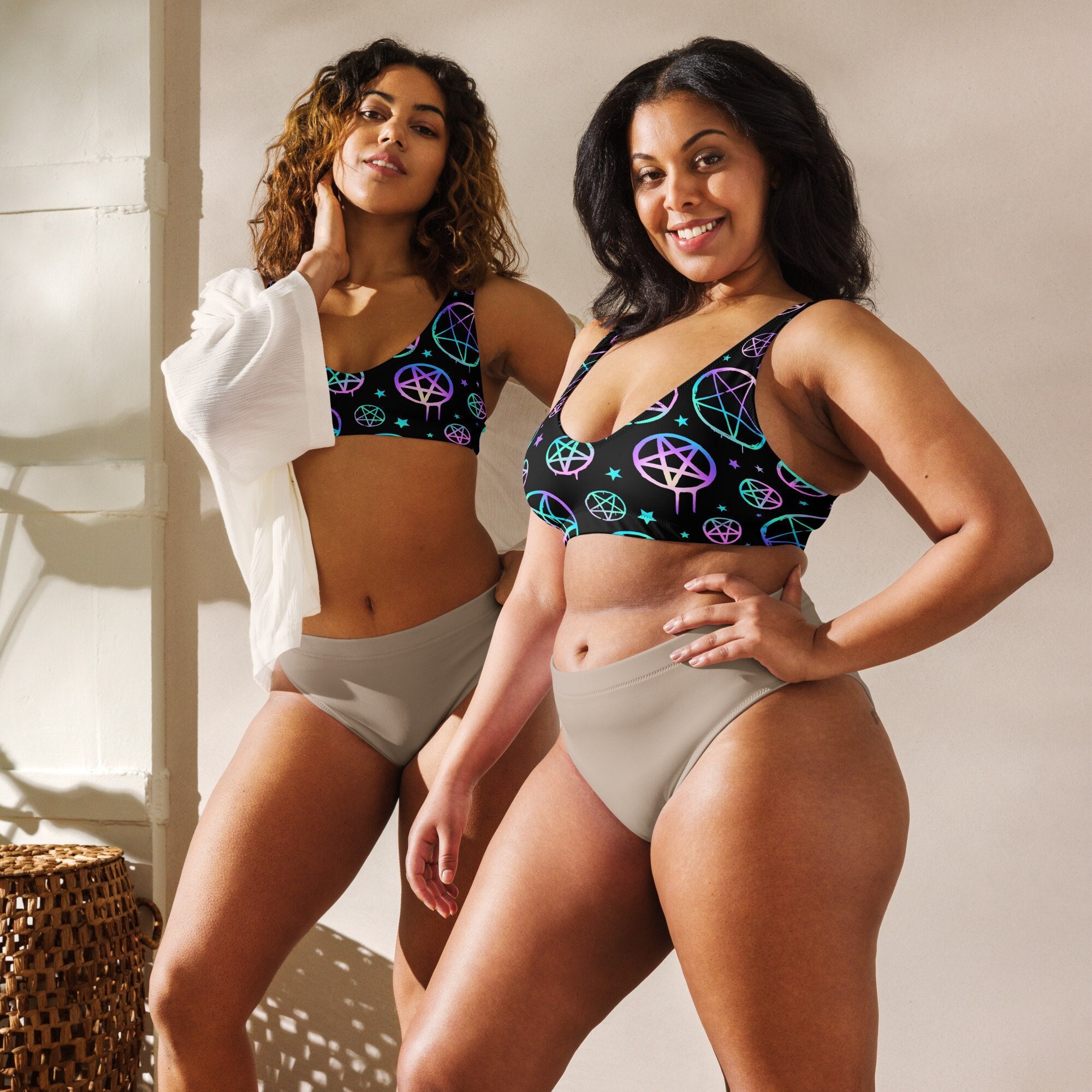 Pastel Pentagram Recycled Padded Bikini Top