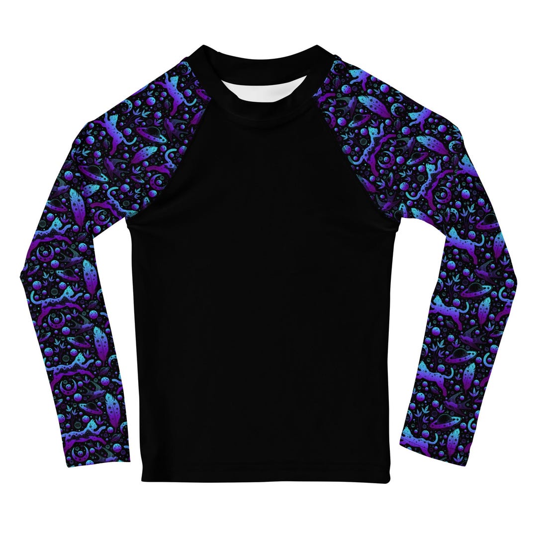 Cosmic Cat Kids Rash Guard - Etsy