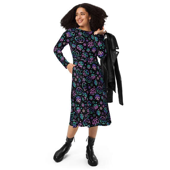 chinese dress ladies Long Sleeve Midi Dress main image 1