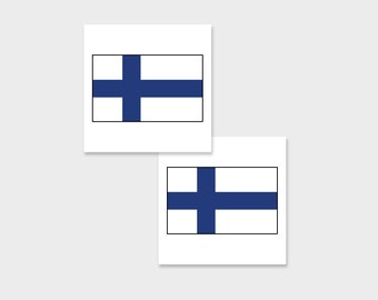 Set of 2 Temporary tattoos flag of FINLAND