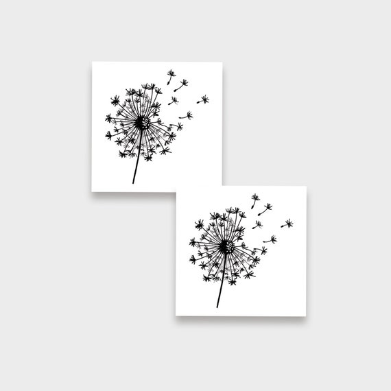 Lot De 2 Tatouages Temporaires Pissenlits
