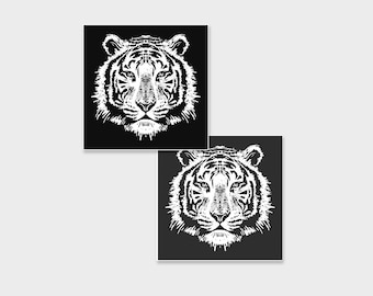 Set of 2 Temporary tattoos TIGER