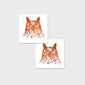 Temporary tattoos OWL | Set of 2 | Waterproof fake party, festival, kids tattoo, pre-cut