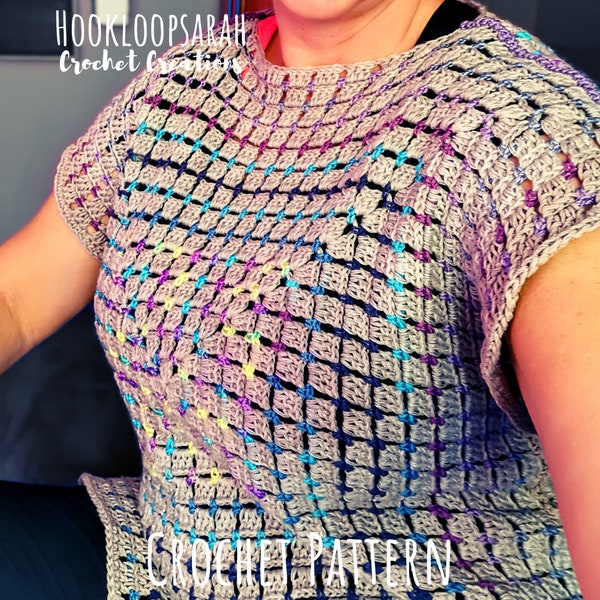 Crochet PATTERN Granny Square Sweater. Free full Video Tutorial with Instructions. Easy Beginners quick Project. Highly personalizable. DIY