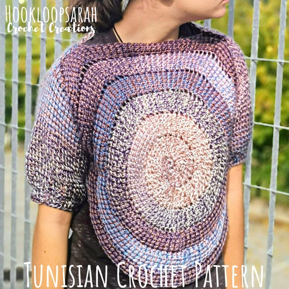 Easy Tunisian Crochet Cardigan Pattern - with photo + video tutorials