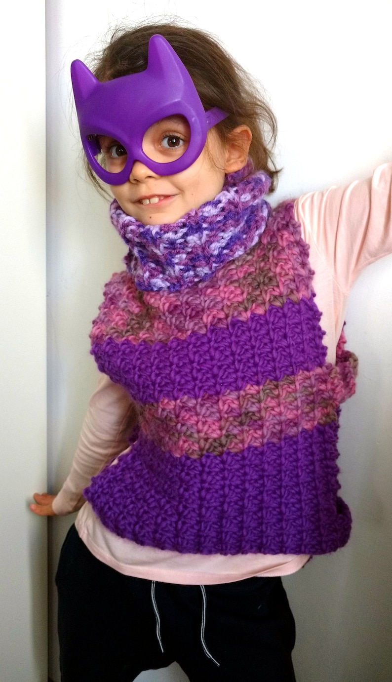 Sleeveless Outwear Kids Poncho Wool Easy Tutorial written Instructions DIY Gifts Turtleneck Sweater PATTERN Baby Girl Crochet Clothing
