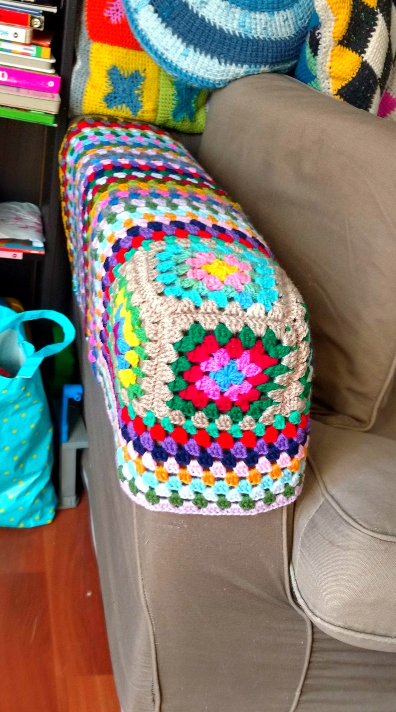 CUSTOM Sofa Arm Rest Covers. Crochet Couch Recliner Cat image 5