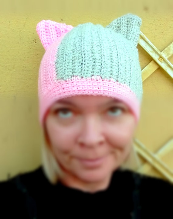 Berretto Cuffia gatto a uncinetto. Cappello con orecchie | Etsy Italia