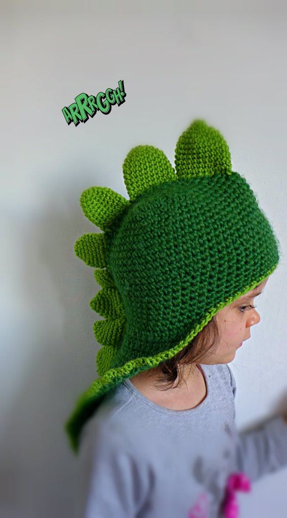 CUSTOM Kids Dragon Dinosaur Hat. Crochet funny Animal Beanie. - Etsy España