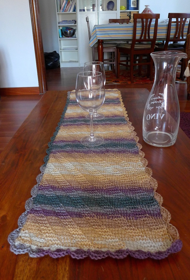 PATTERN in Tunisian Crochet for Table Runner in Furrow Stitch. Beginner-friendly impressive Project. Simple and Purl Stitches. Easy Guide image 3