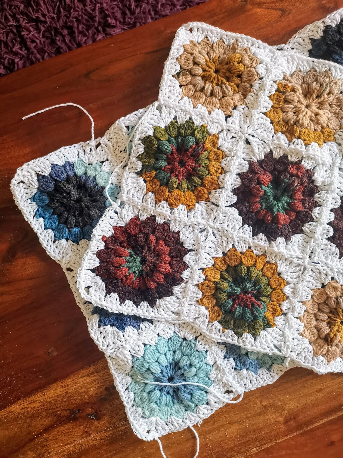 CUSTOM Crochet Ottoman Cover. Granny Square Chair Slipcover. Etsy