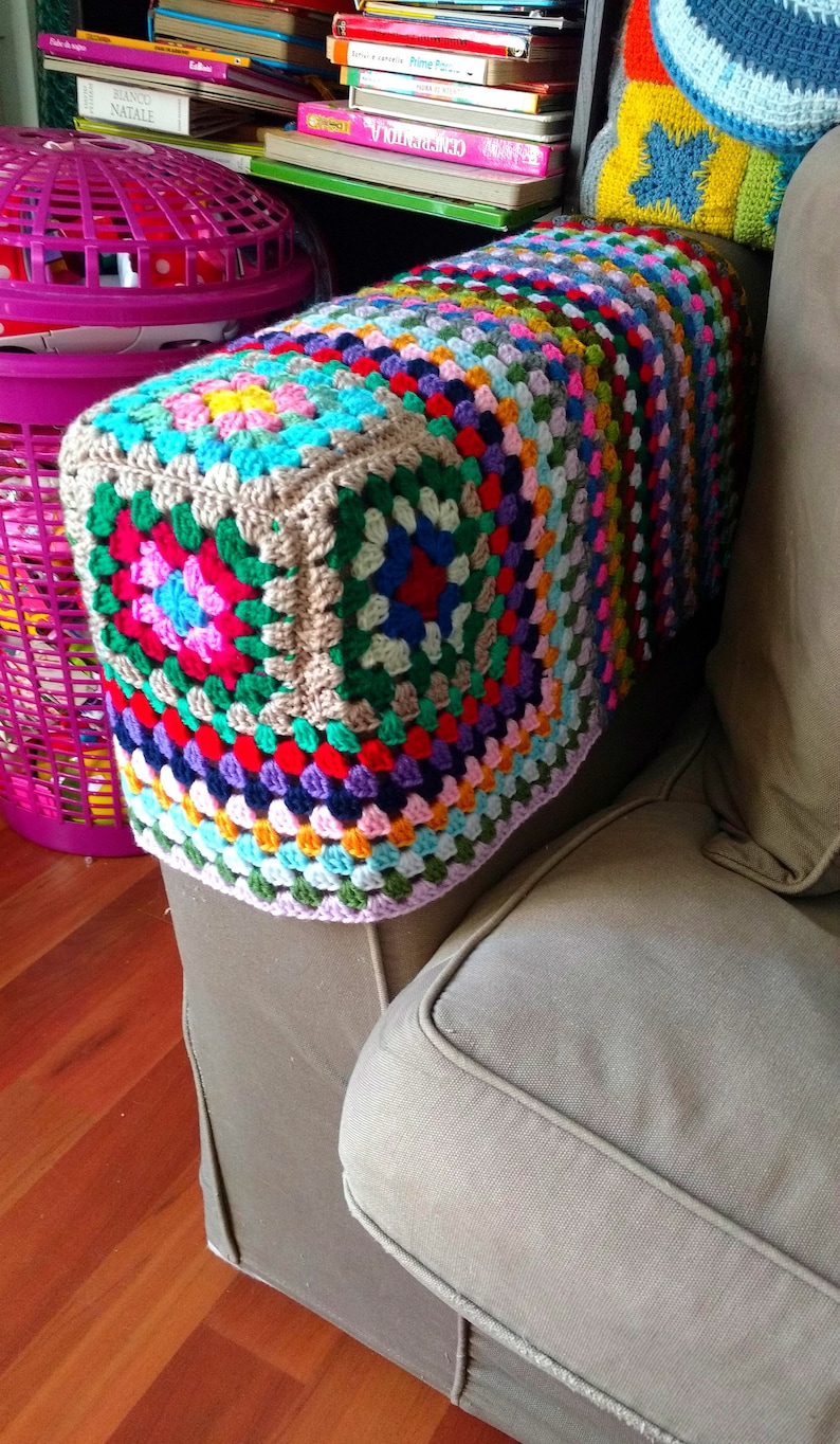 CUSTOM Sofa Arm Rest Covers. Crochet Couch Recliner Cat image 7