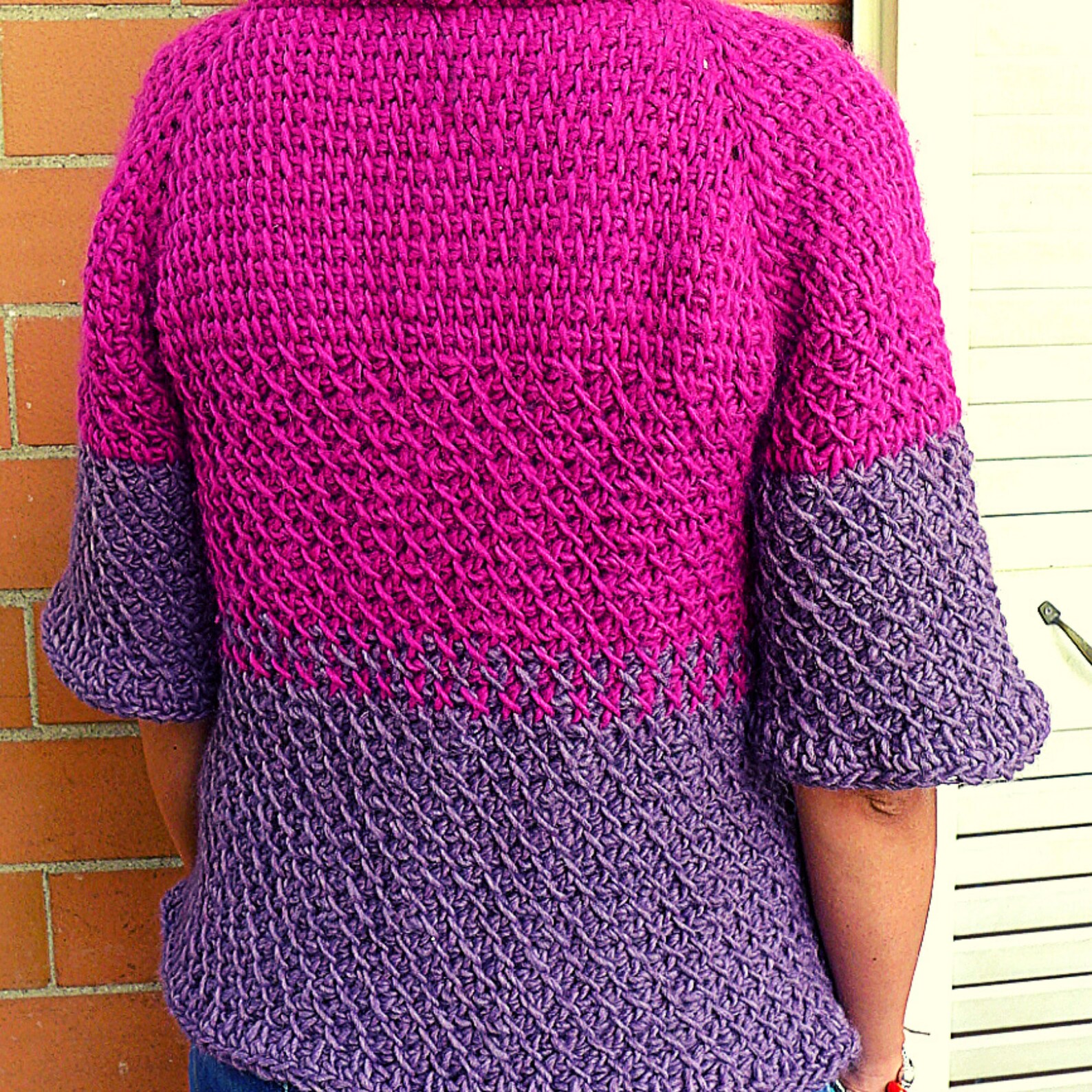 Tunisian Crochet PATTERN for Cardigan in Bicolor. Clothing Etsy