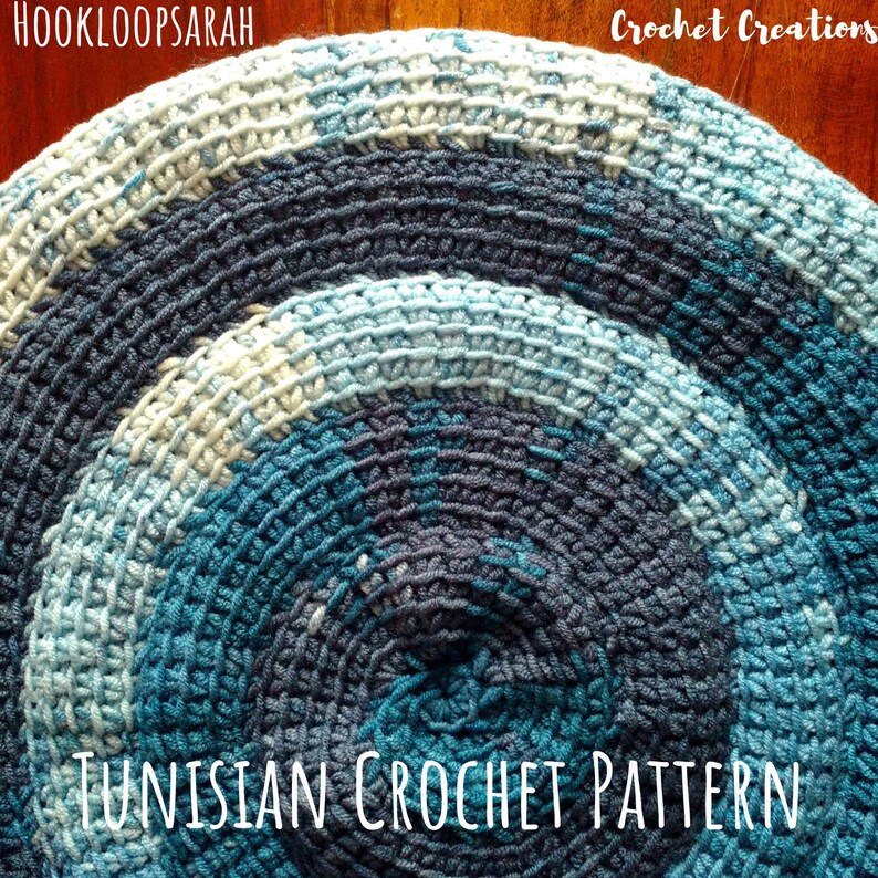 Crochet PATTERN Pillow Cover Tunisian Stitch Spiral. OOAK Home Etsy