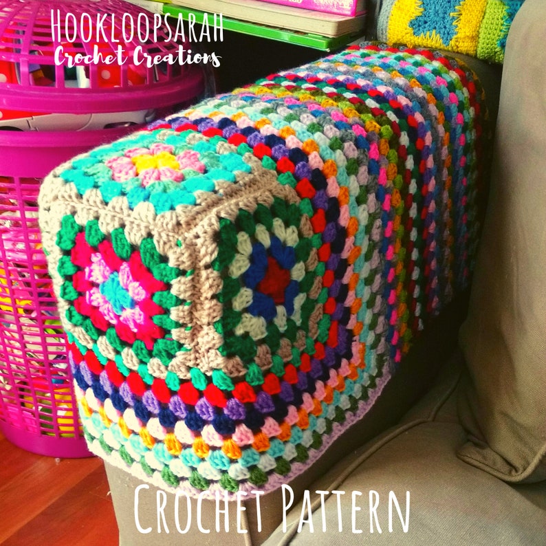 Crochet PATTERN Armrest Cover. Square Sofa Recliner Granny Etsy