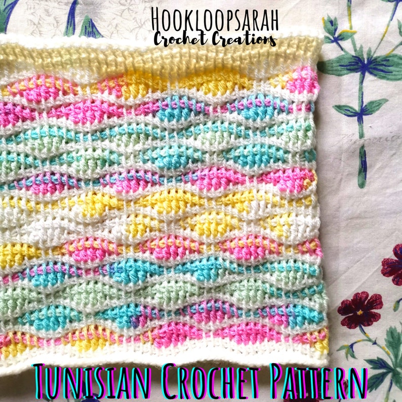 PATTERN Tunisian Crochet Cowl in Wave Stitch. Video Tutorial Scarf Afghan Basics. Beginner-friendly Instructions How-to Guide. Ombre degrade image 1