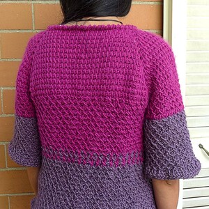 Tunisian Crochet PATTERN for Cardigan in Bicolor. Clothing - Etsy