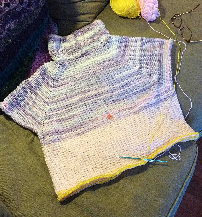 PATTERN Tunisian Crochet Sweater. Turtleneck Jumper Easy Etsy