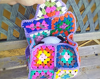 Zainetto Granny Zaino Crochet Granny Zaino Uncinetto Mattonelle