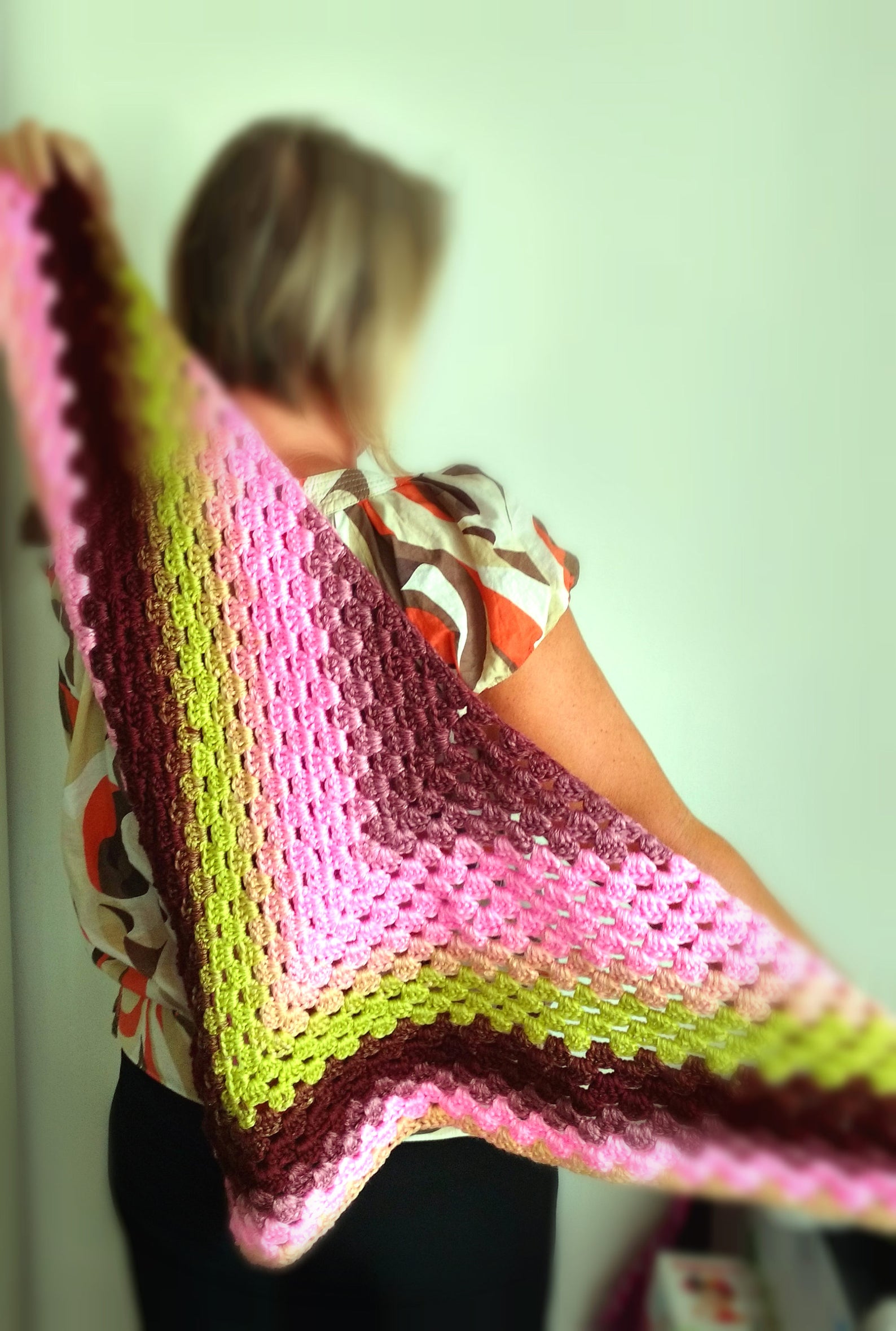 Crochet Shawl Pattern, Easy Triangle Wrap Scarf With Tassels, Diy ...