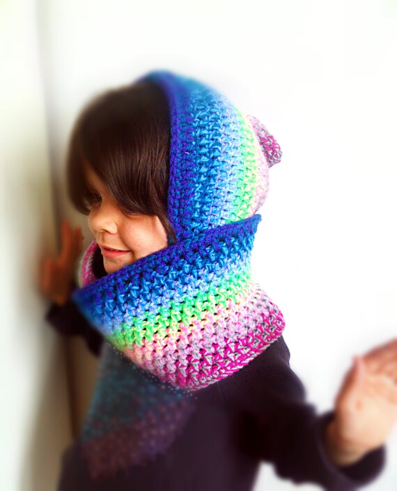 Sciarpa Infinity Lana a Uncinetto. Cappello Bimbi Arcobaleno. | Etsy Italia