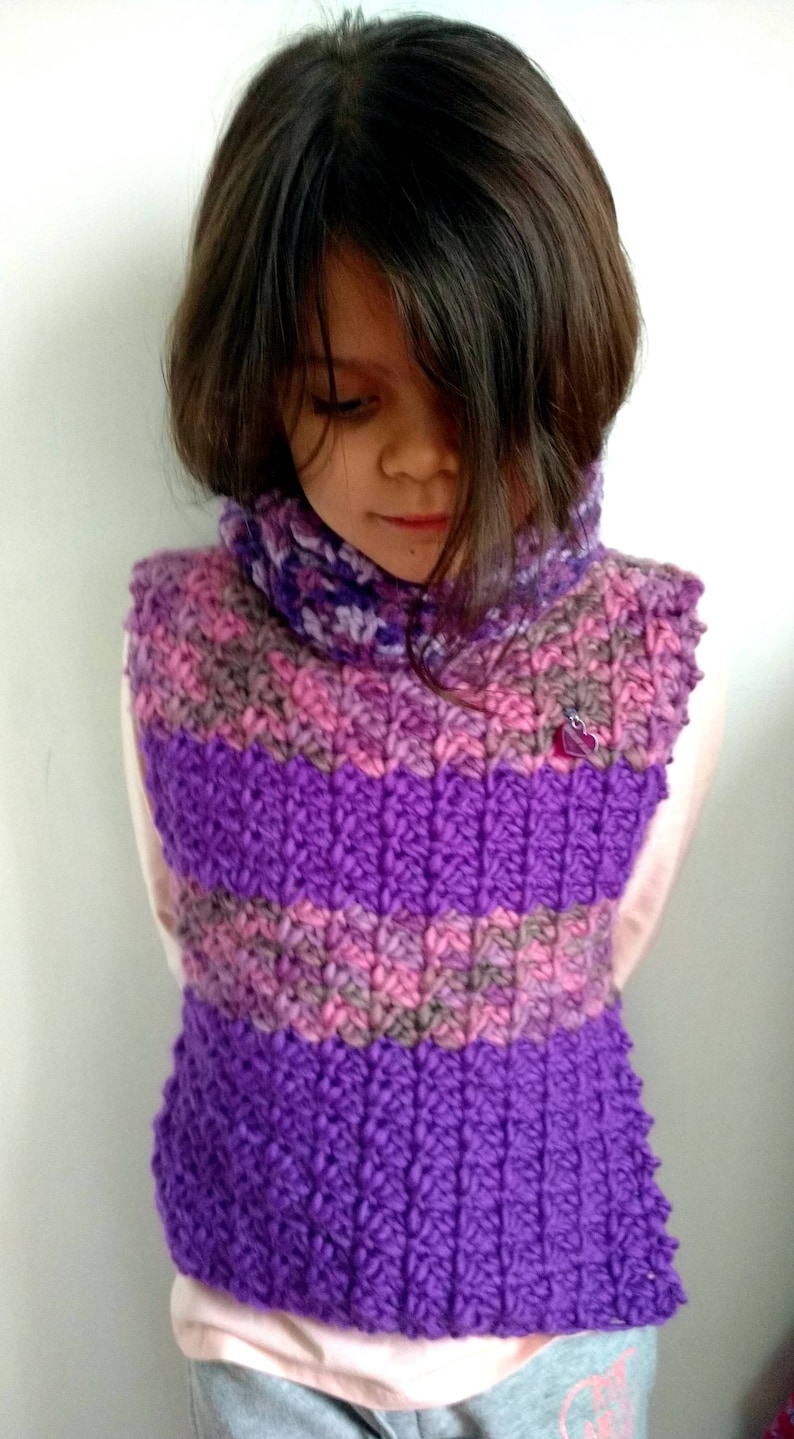 Sleeveless Outwear Kids Poncho Wool Easy Tutorial written Instructions DIY Gifts Turtleneck Sweater PATTERN Baby Girl Crochet Clothing